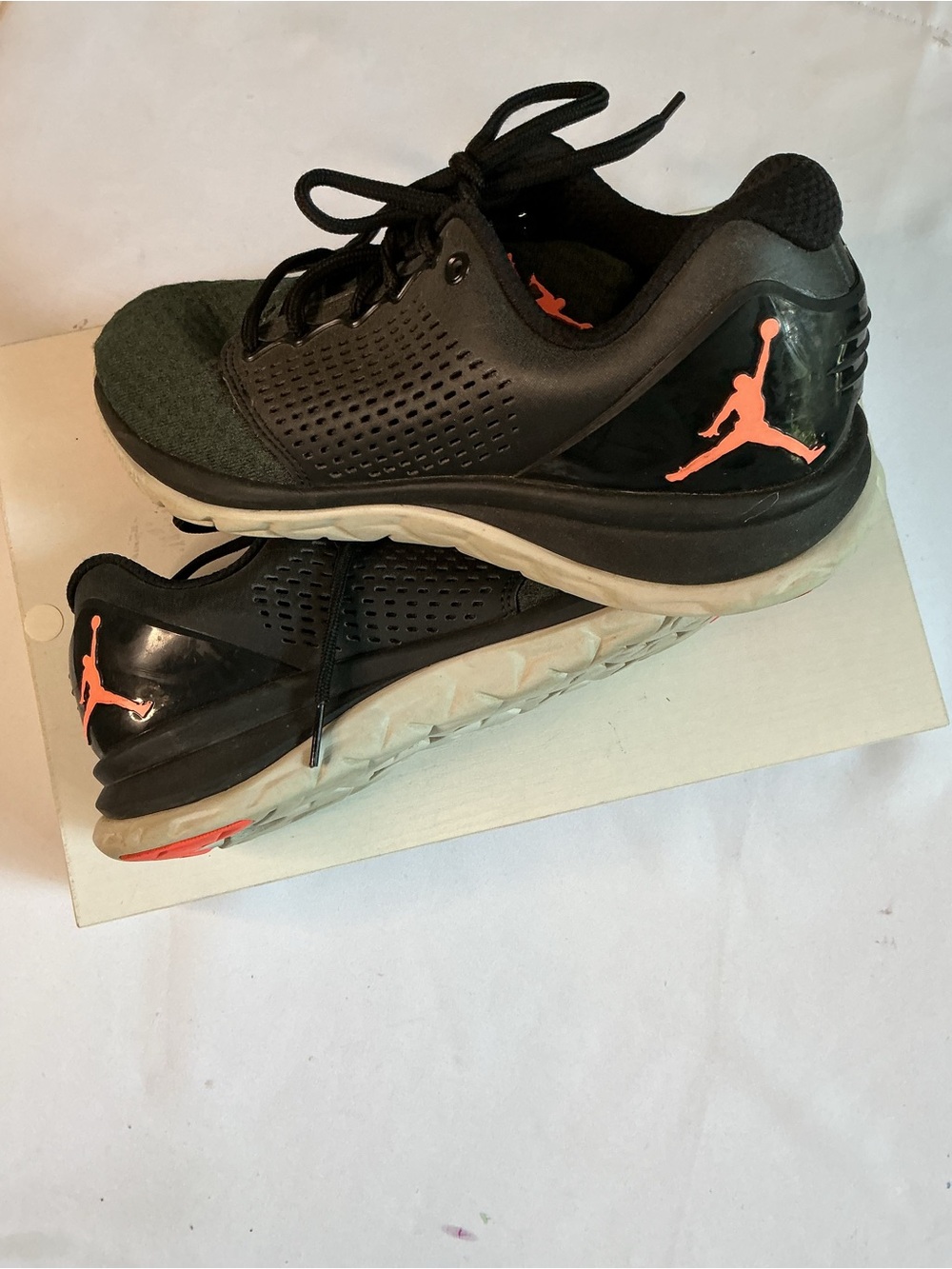 Jordan Men's Dark Green Flight Flex ST Trainers Sneakers with Coral Jumpman